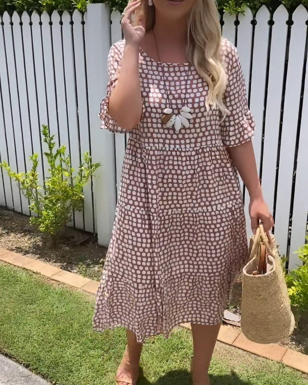 Darcy - Robe mi-longue à manches courtes