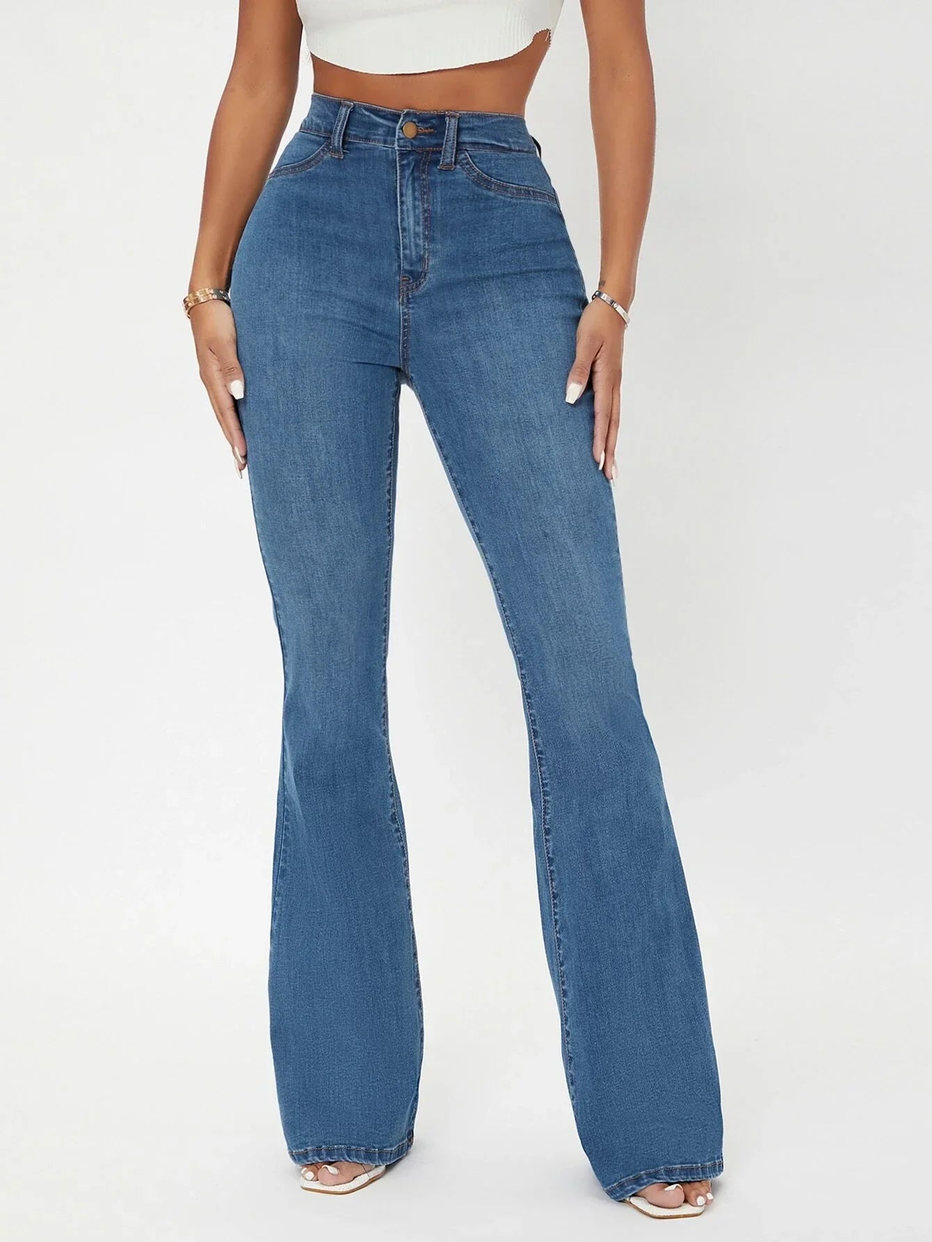 Jacinthe | Jeans Évasés Taille Haute Curvy