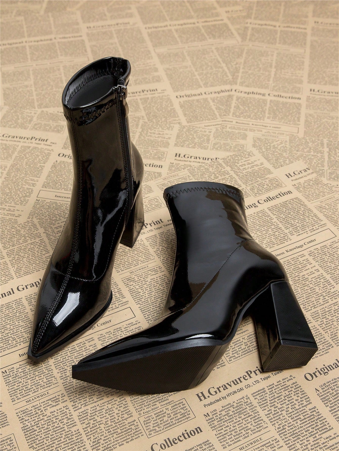 Stéphanie | Bottines en Cuir Verni Sleek