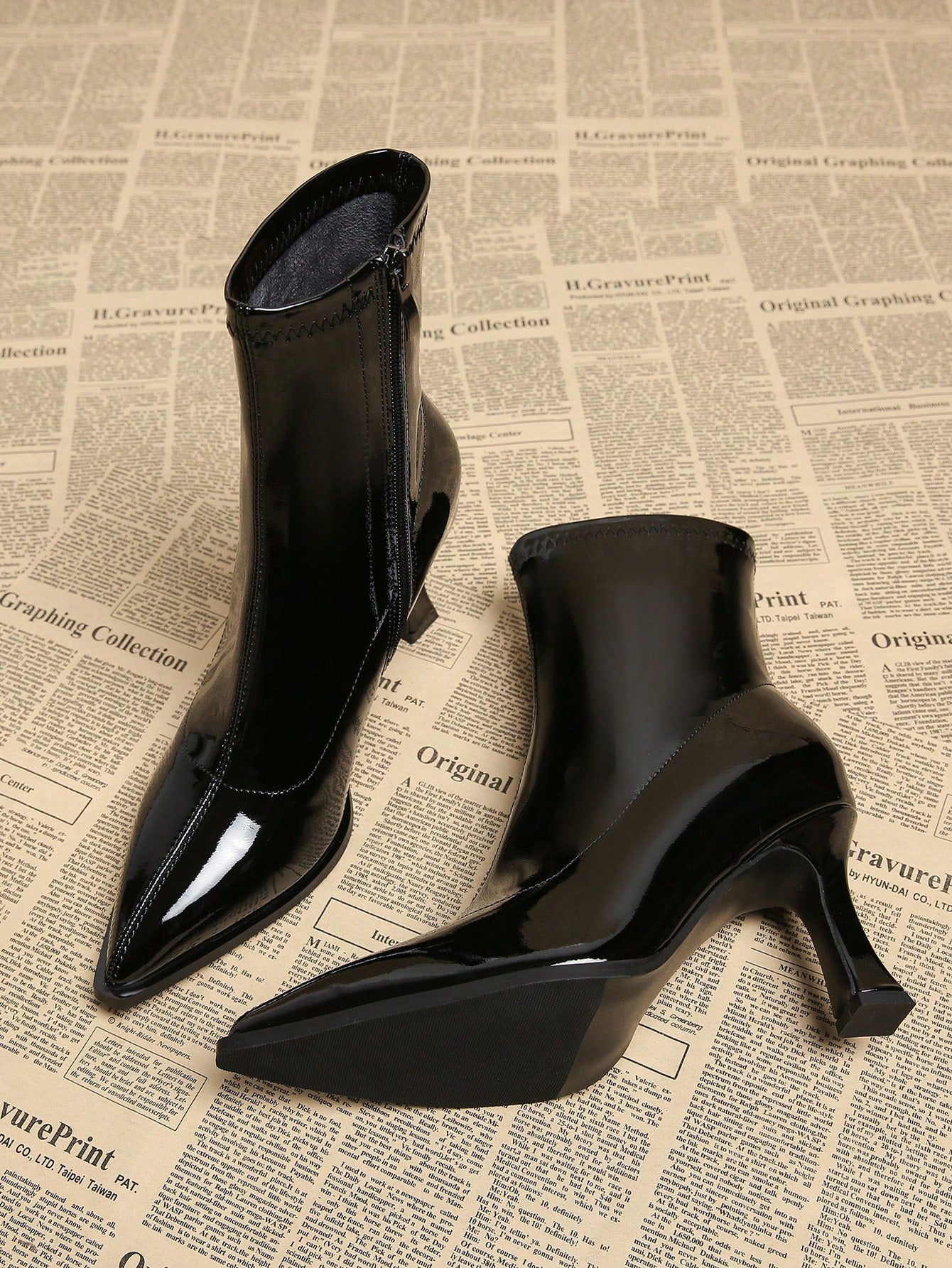 Stéphanie | Bottines en Cuir Verni Sleek