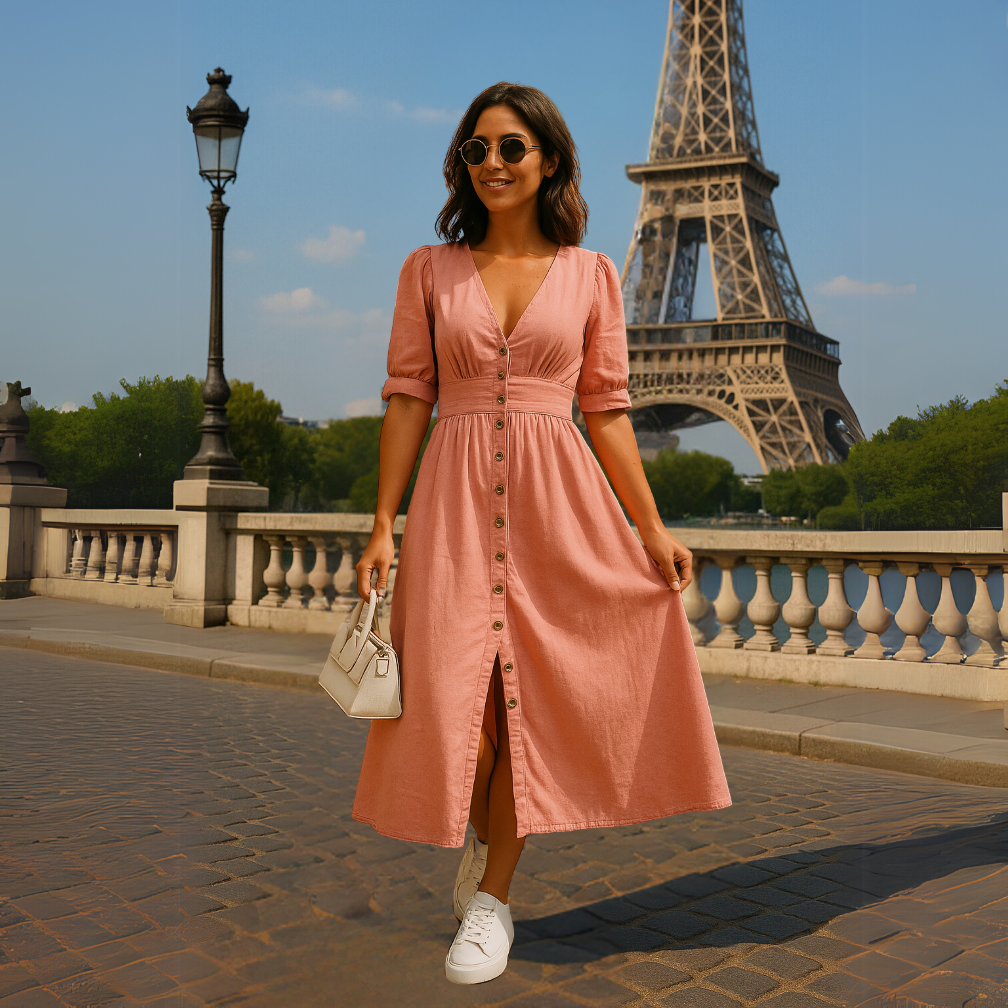 Amélie | Robe en jean brillant