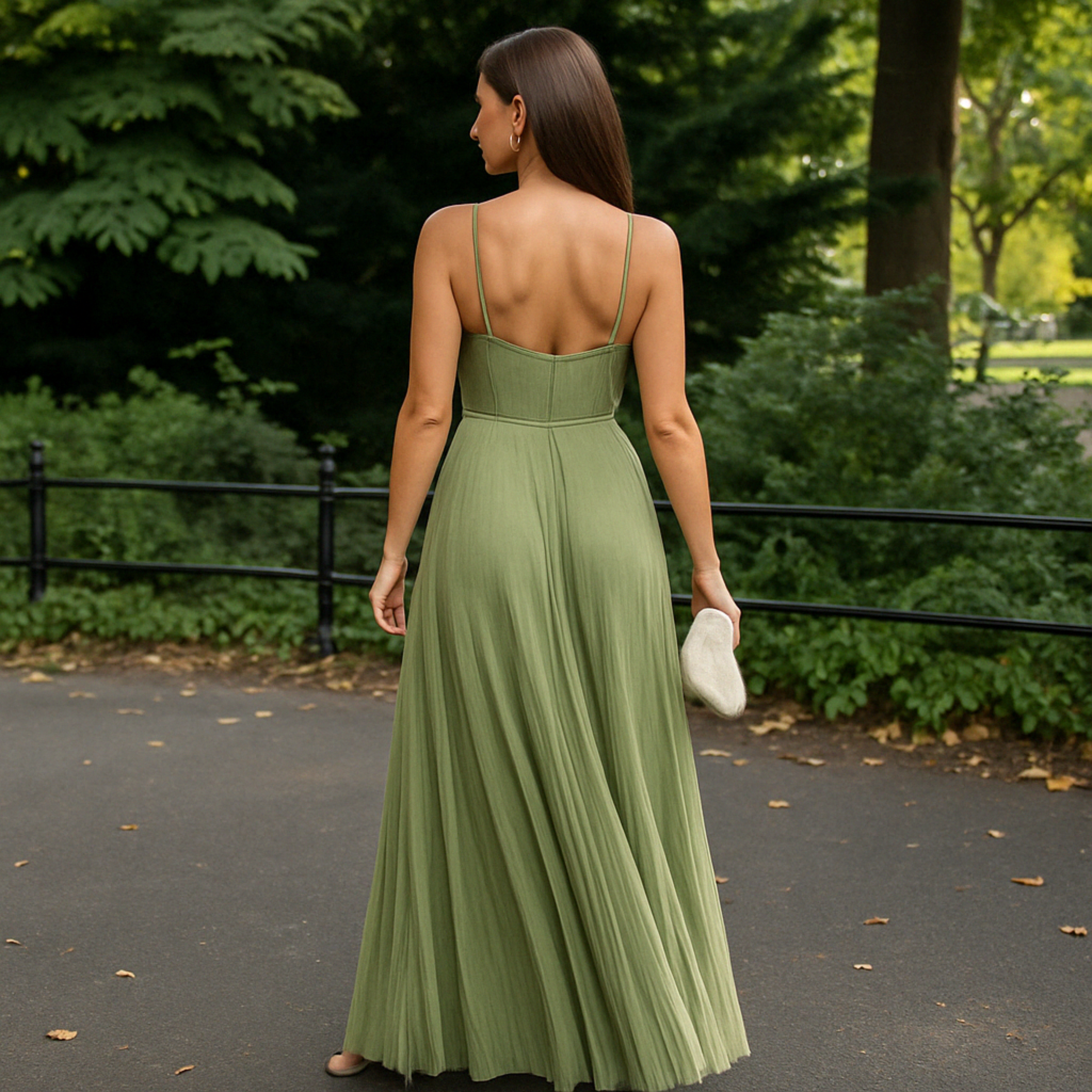 Claire | Robe plissée en tulle avec drapé asymétrique