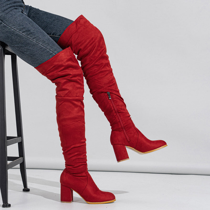 Sandrine | Bottes à Talon Bloc au-dessus du Genou