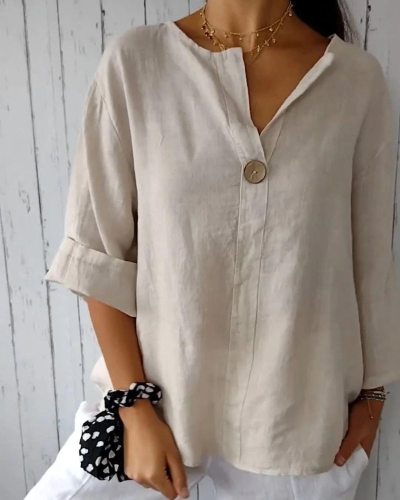 Camille™️ | Blouse en Lin Élégante
