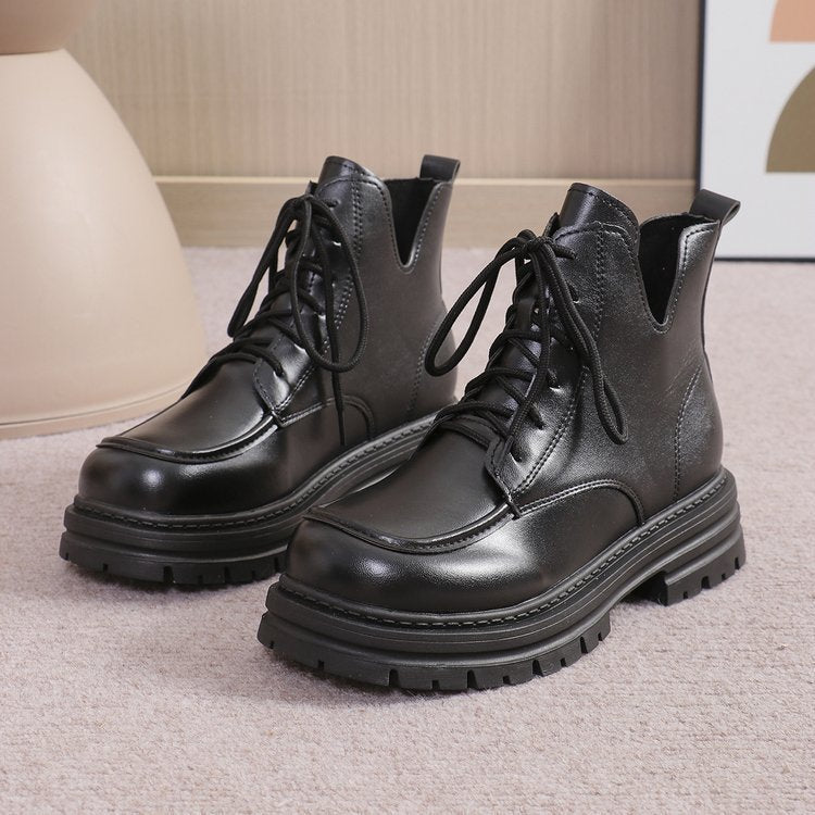 Perrine | Bottes de Combat Chunky à Lacets