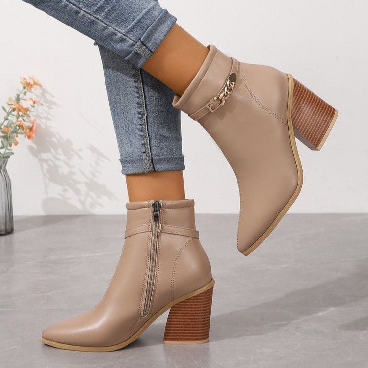 Sabine | Bottines à Talons Carrés Chic