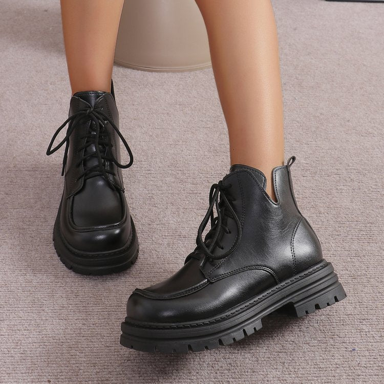 Perrine | Bottes de Combat Chunky à Lacets