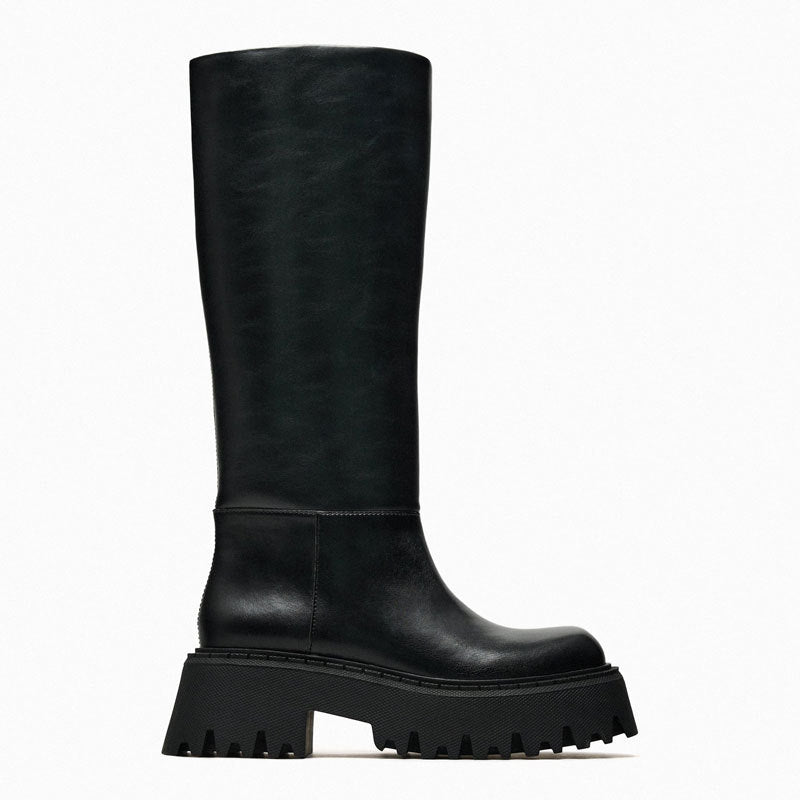 Sylvie | Bottes Chunky Noires Hautes Indémodables