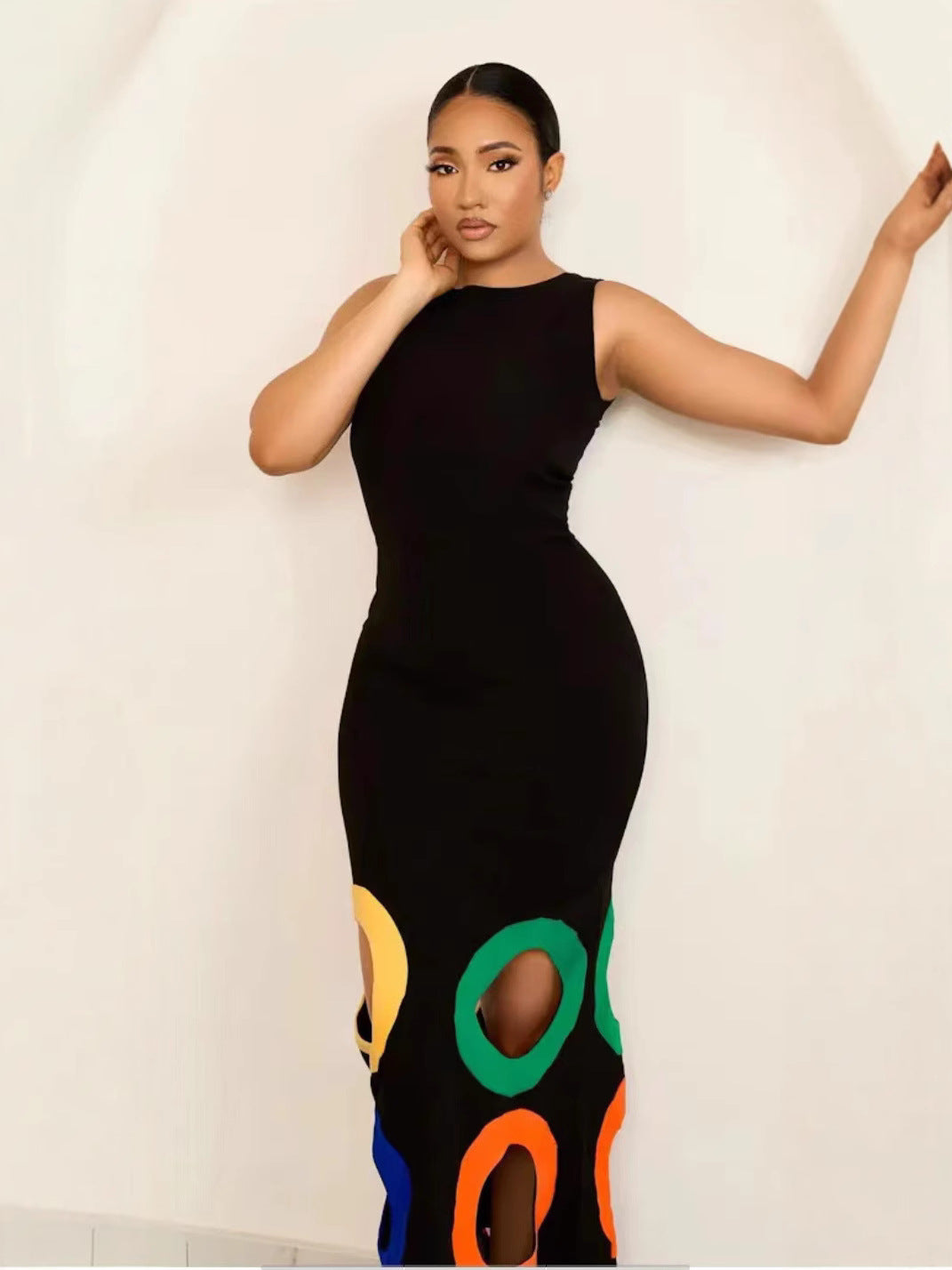 Liva | Robe Maxi à Découpes Cercle