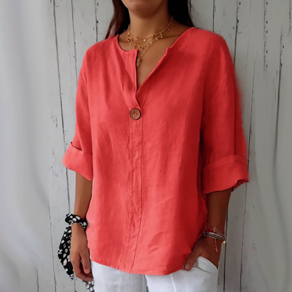 Camille™️ | Blouse en Lin Élégante