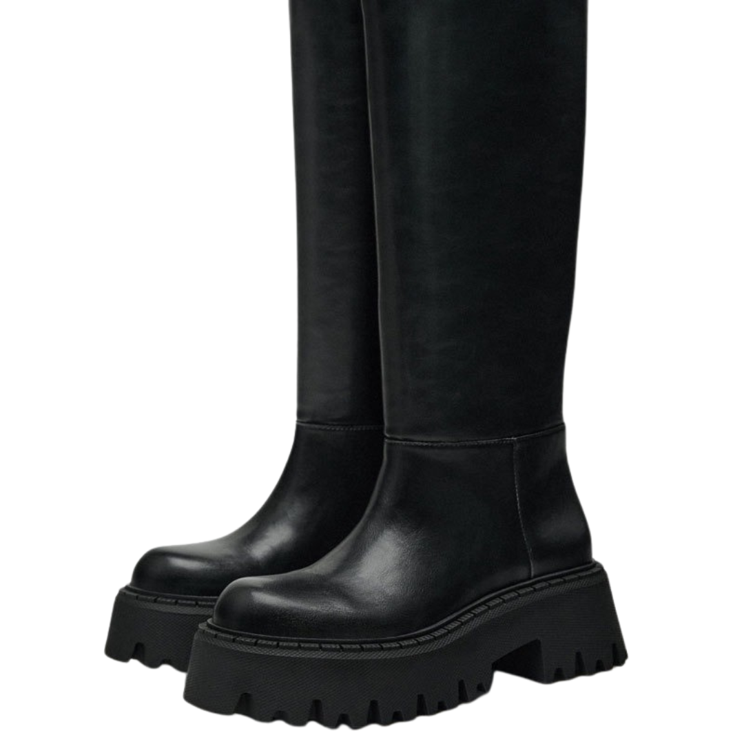 Sylvie | Bottes Chunky Noires Hautes Indémodables
