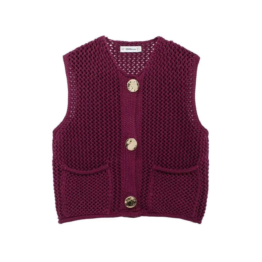 Eleanor | Le Gilet Boutonné Tricoté