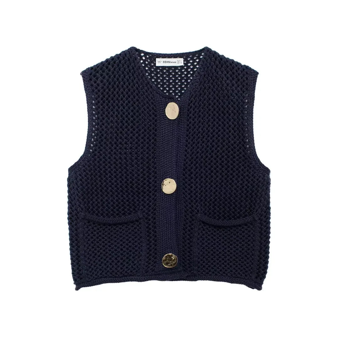 Eleanor | Le Gilet Boutonné Tricoté