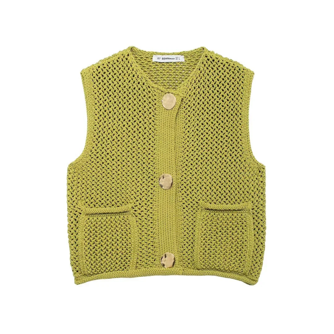 Eleanor | Le Gilet Boutonné Tricoté