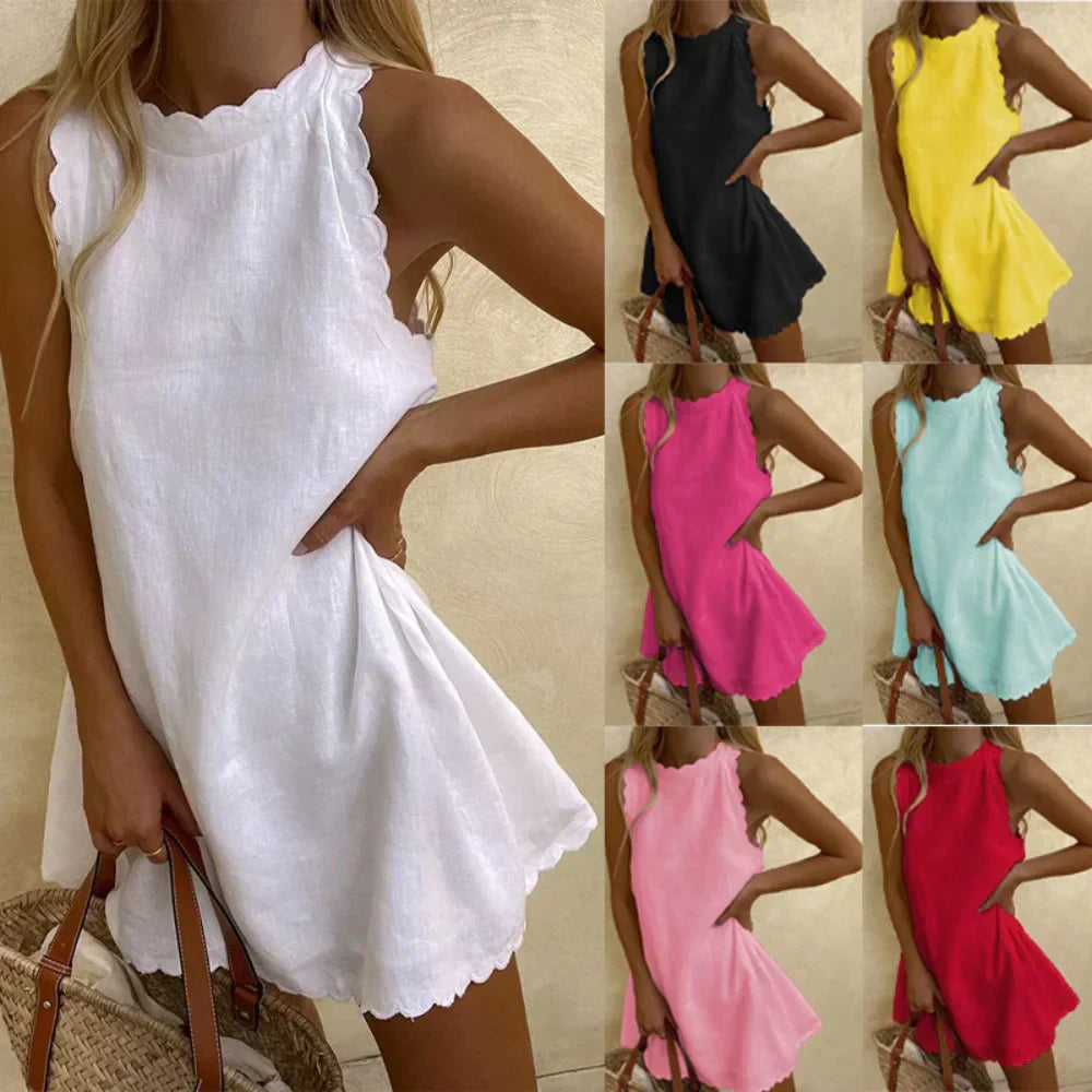 Camille | Robe sans manches à volants