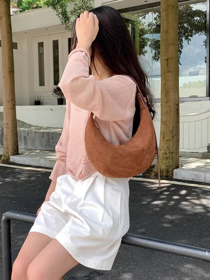 Coralie | Sac Demi-Lune en Suédine