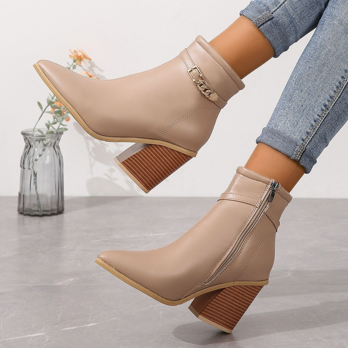 Sabine | Bottines à Talons Carrés Chic