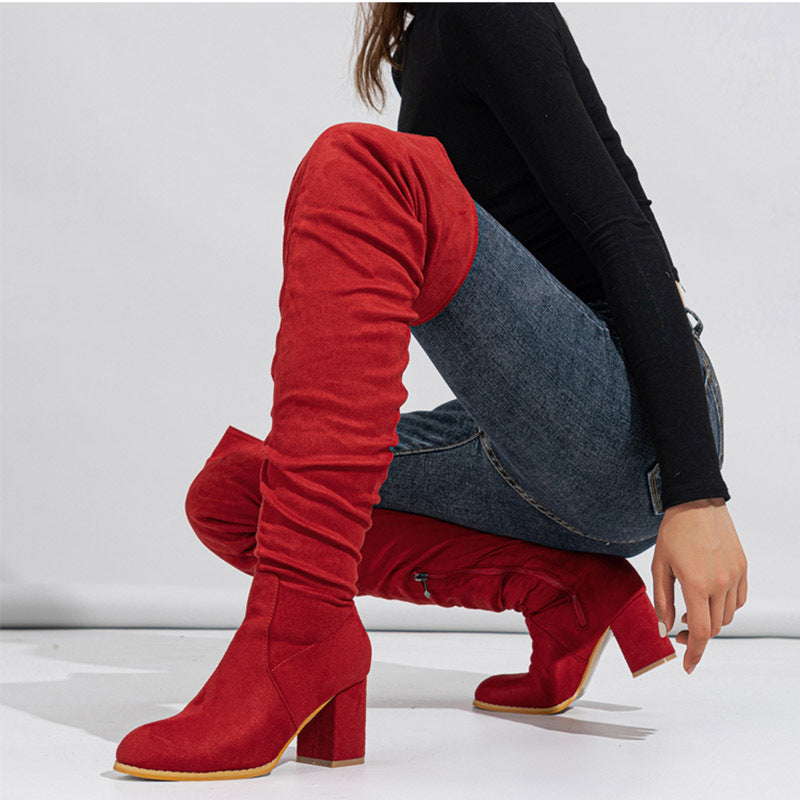 Sandrine | Bottes à Talon Bloc au-dessus du Genou