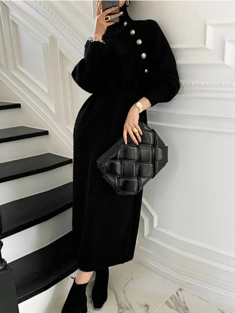 Céline | Robe élégante à col roulé