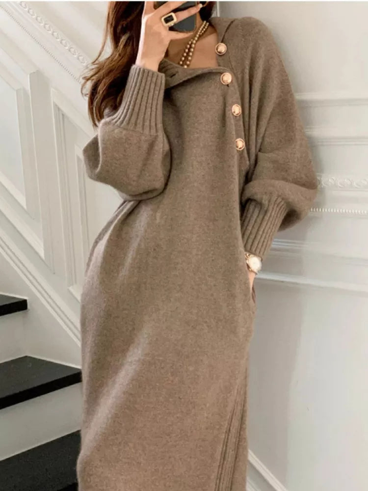 Céline | Robe élégante à col roulé