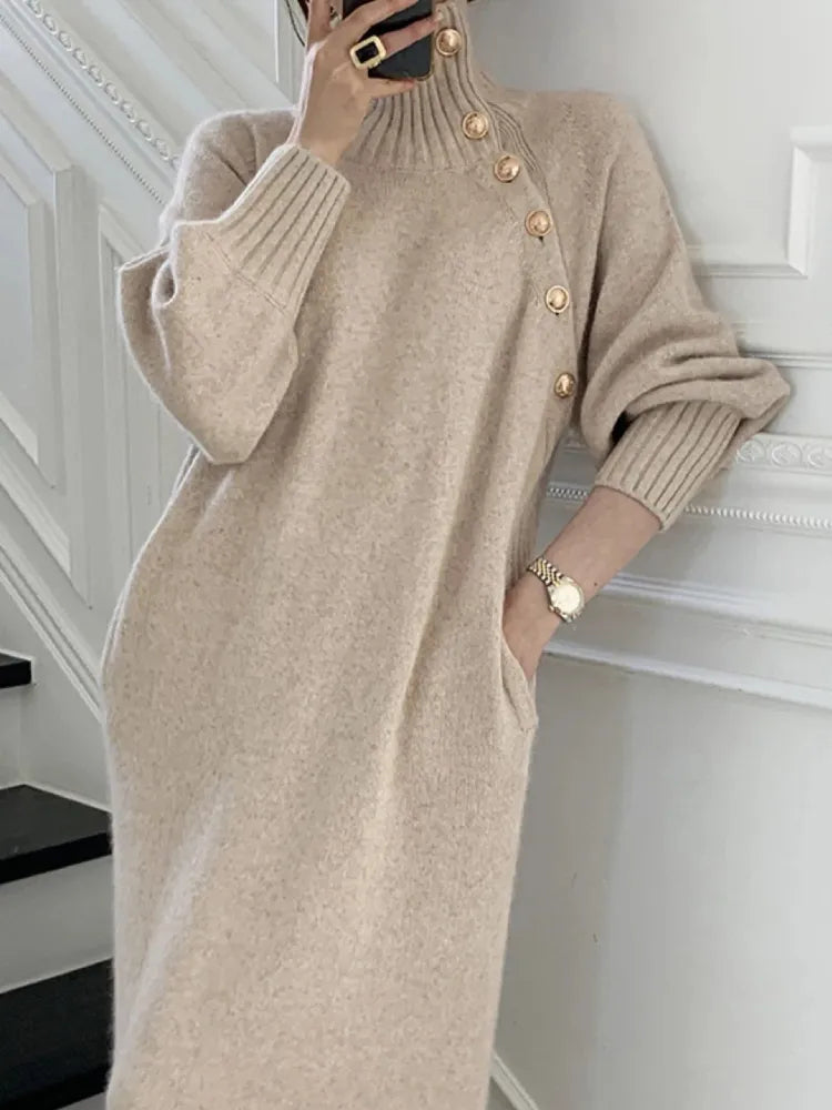 Céline | Robe élégante à col roulé