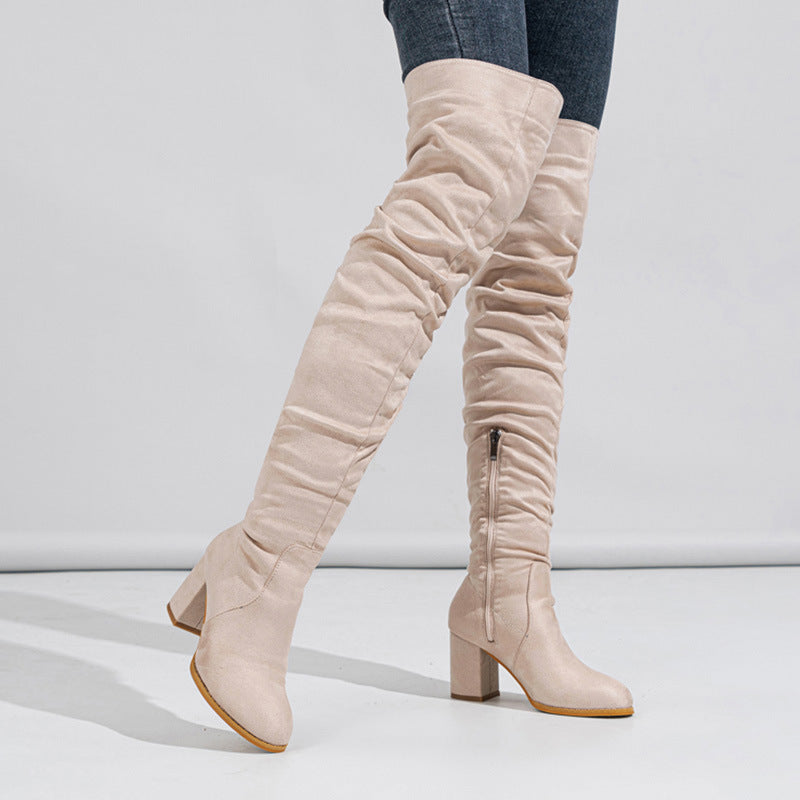 Sandrine | Bottes à Talon Bloc au-dessus du Genou