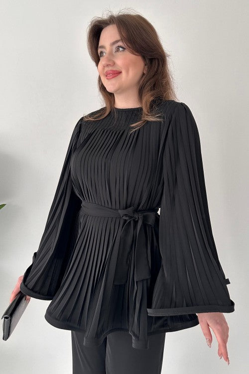 Lucie | Ensemble de Tops et Pantalons Évasés Plissés