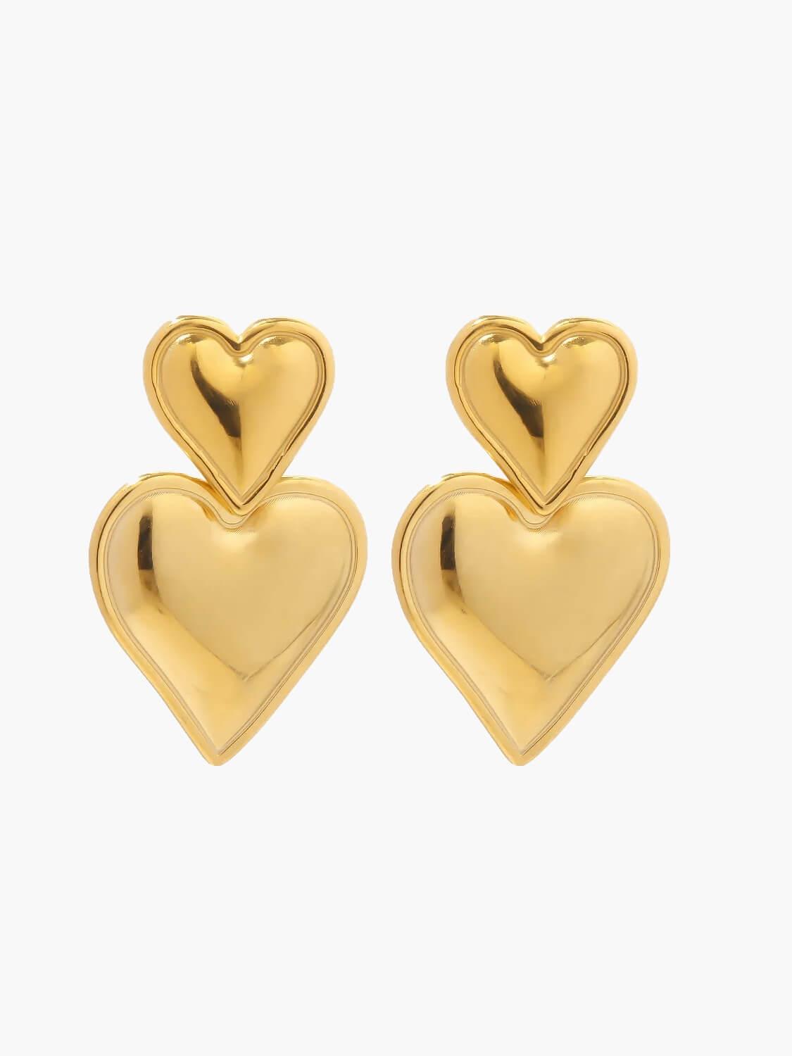 Adeline | Boucles d'oreilles en forme de cœur plaquées