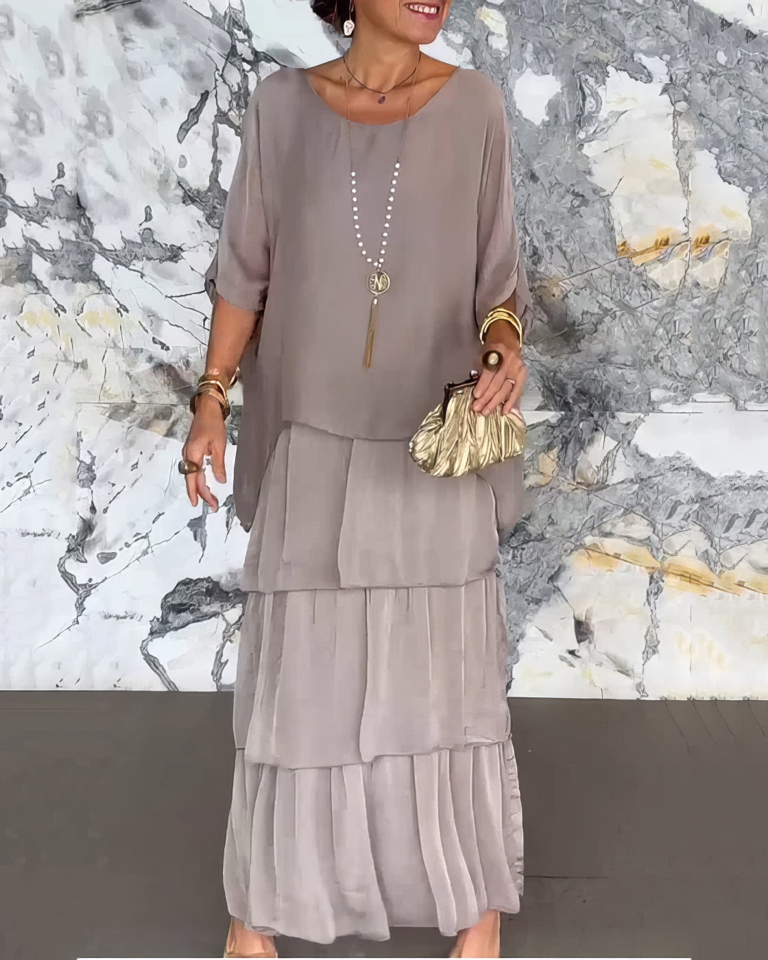 Colette™ | Robe Fluide à Étages Élégante