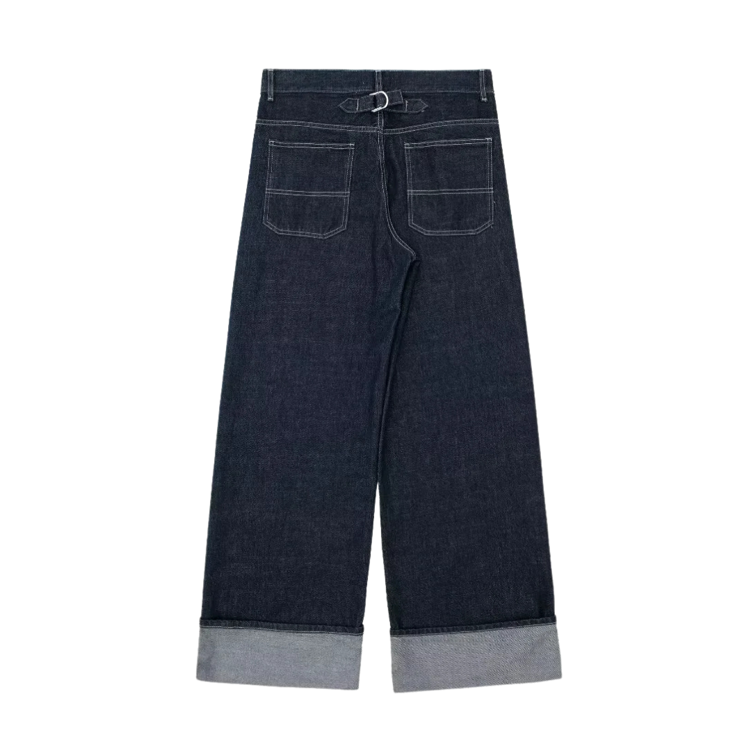 Hermine | Jeans en denim taille haute à jambe large