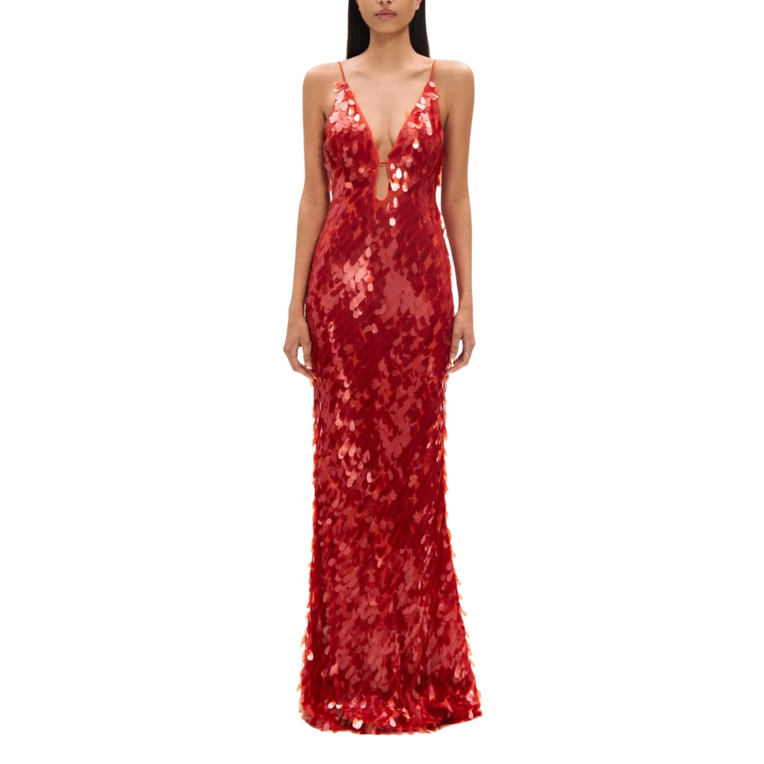 Clara | La Robe Maxi Sequin Saphir Rouge