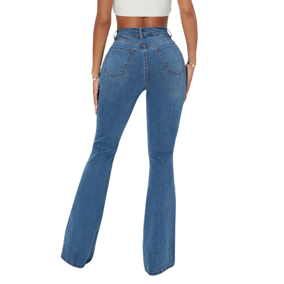 Jacinthe | Jeans Évasés Taille Haute Curvy