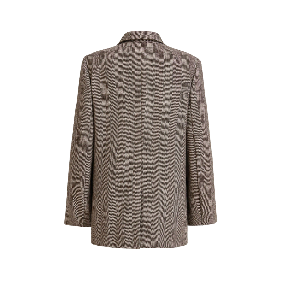 Nicole | Blazer Café Brun à Bouton Unique