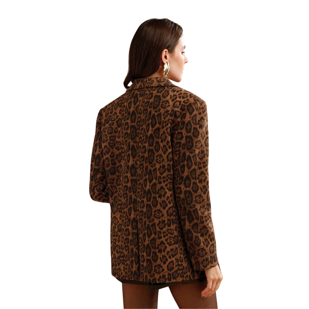 Marie-Claire | Blazer à Bouton Unique Imprimé Léopard