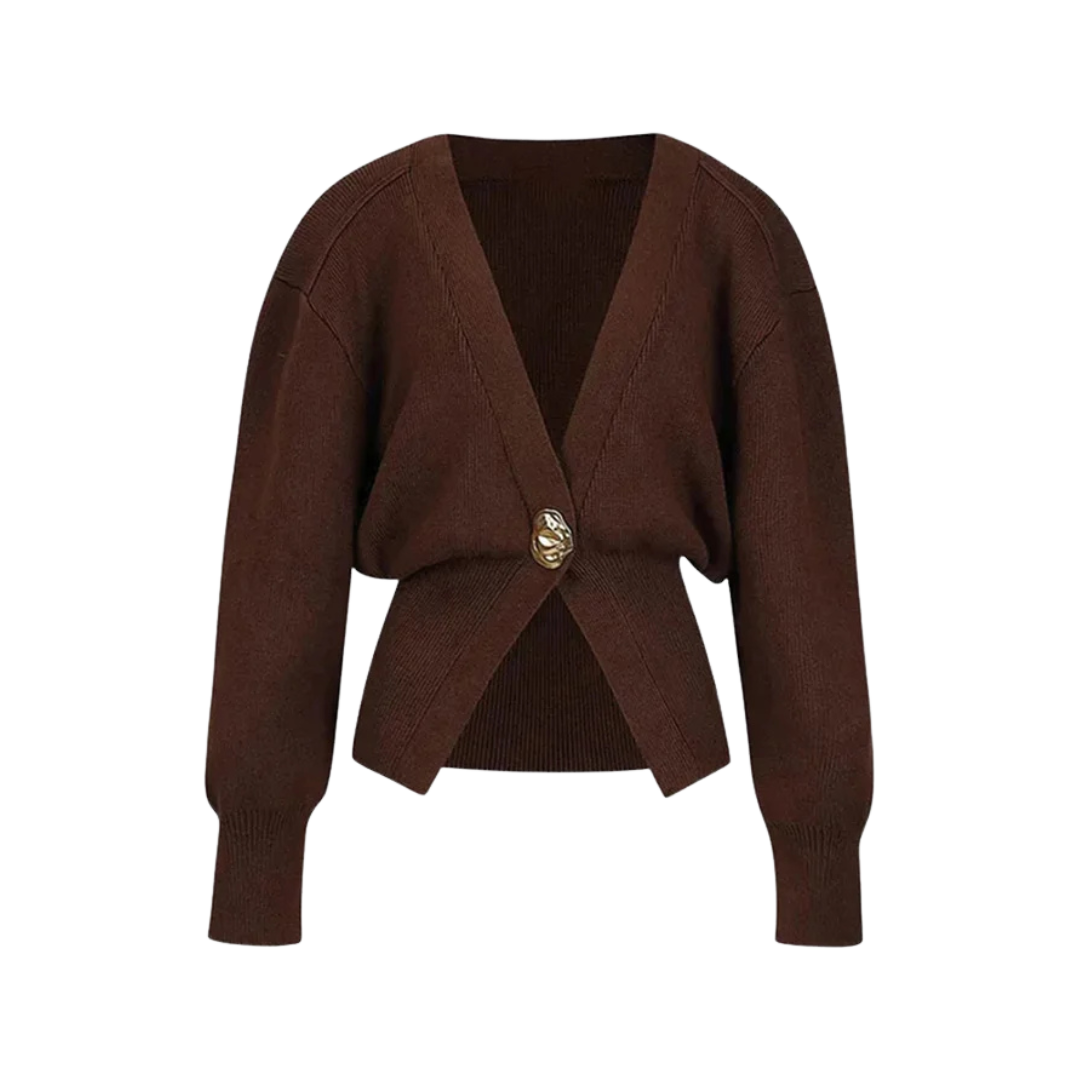 Flavie | Cardigan Élégant avec Fermeture à Bouton Doré