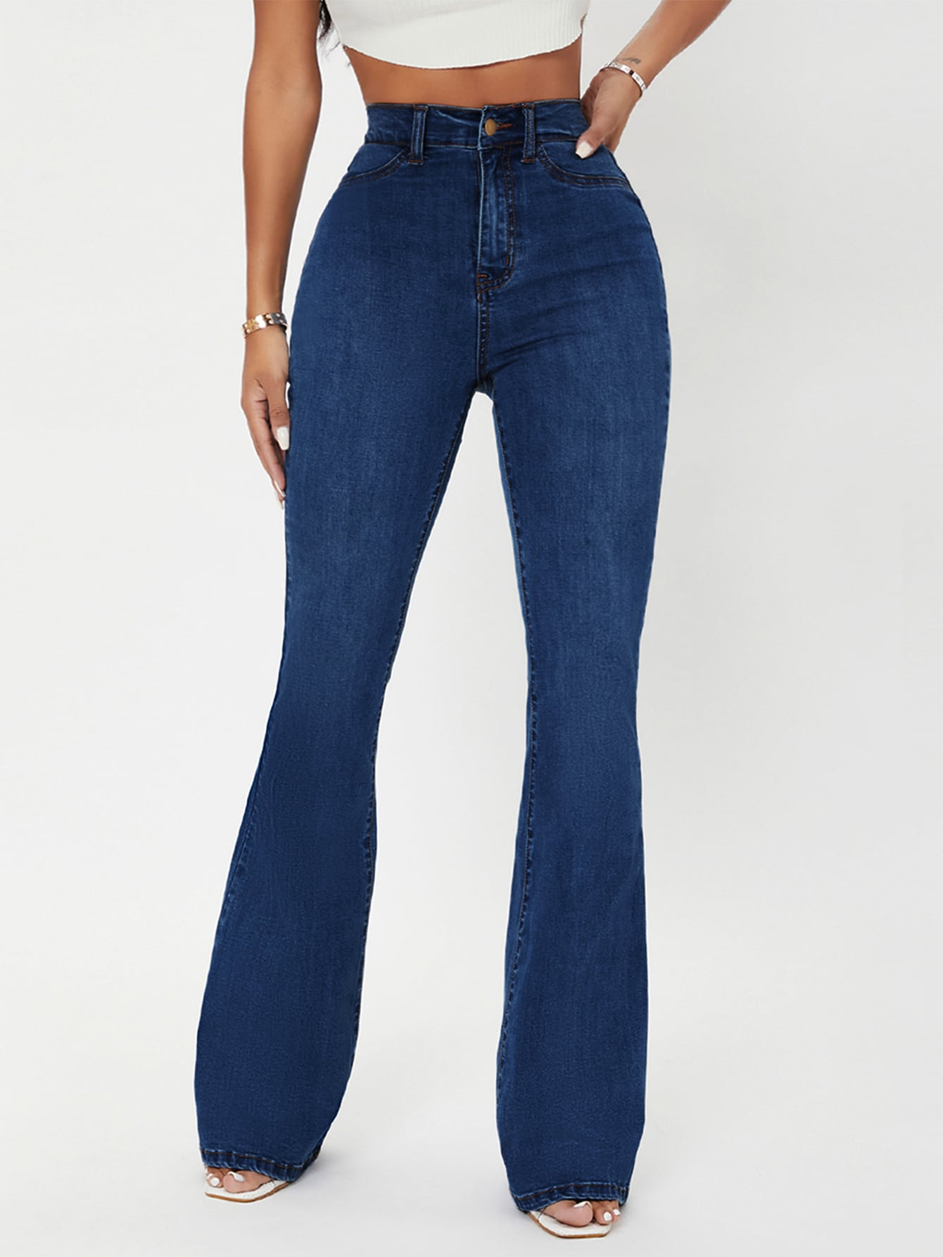 Jacinthe | Jeans Évasés Taille Haute Curvy