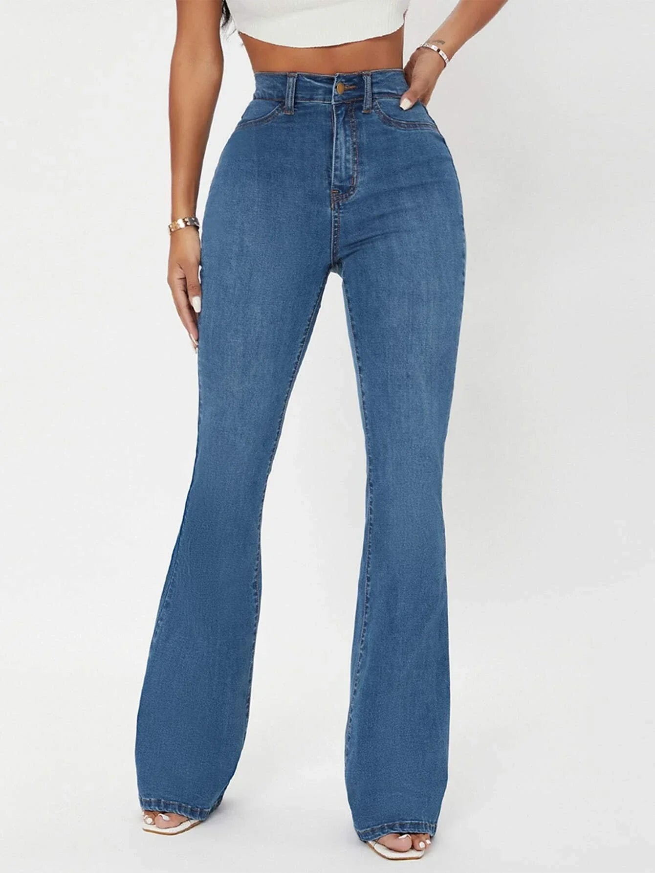 Jacinthe | Jeans Évasés Taille Haute Curvy