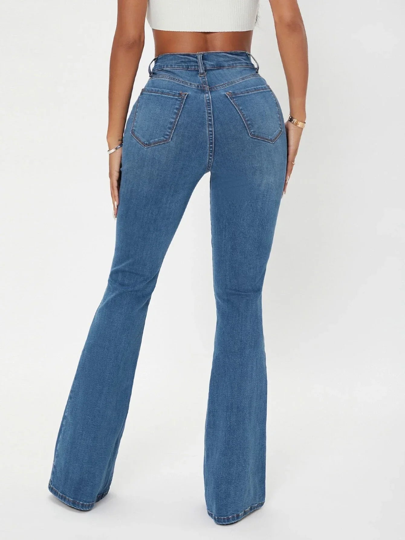 Jacinthe | Jeans Évasés Taille Haute Curvy