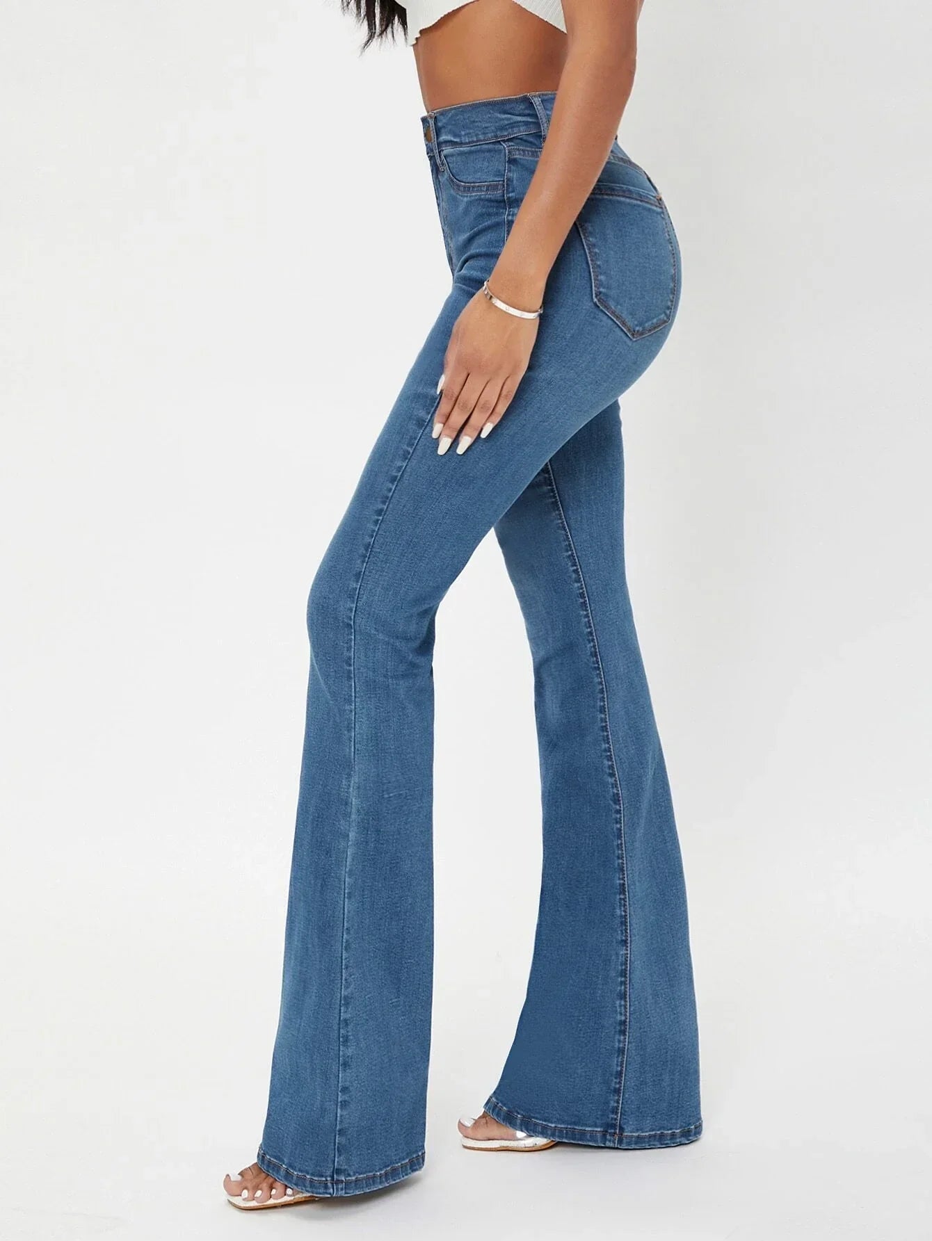 Jacinthe | Jeans Évasés Taille Haute Curvy