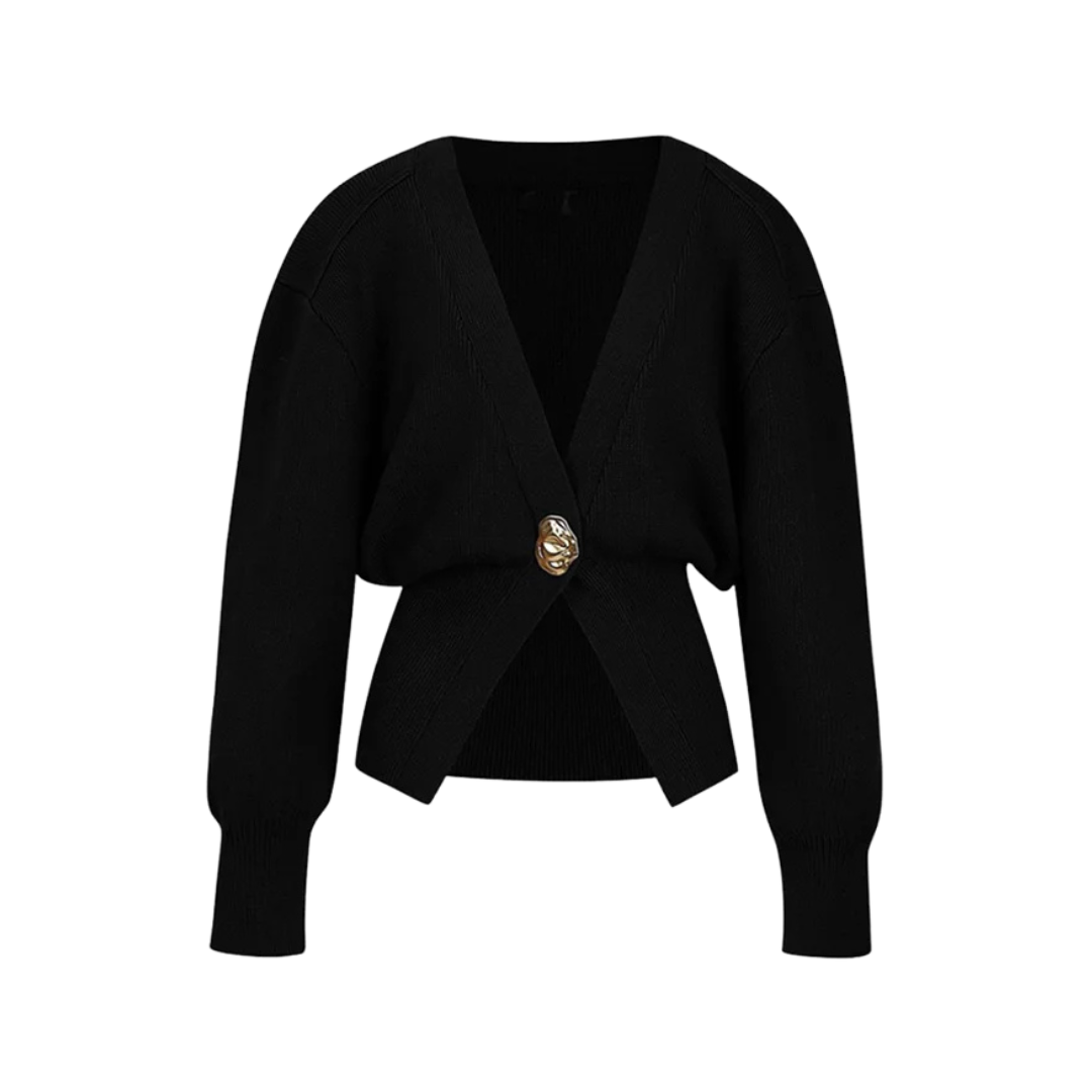Flavie | Cardigan Élégant avec Fermeture à Bouton Doré