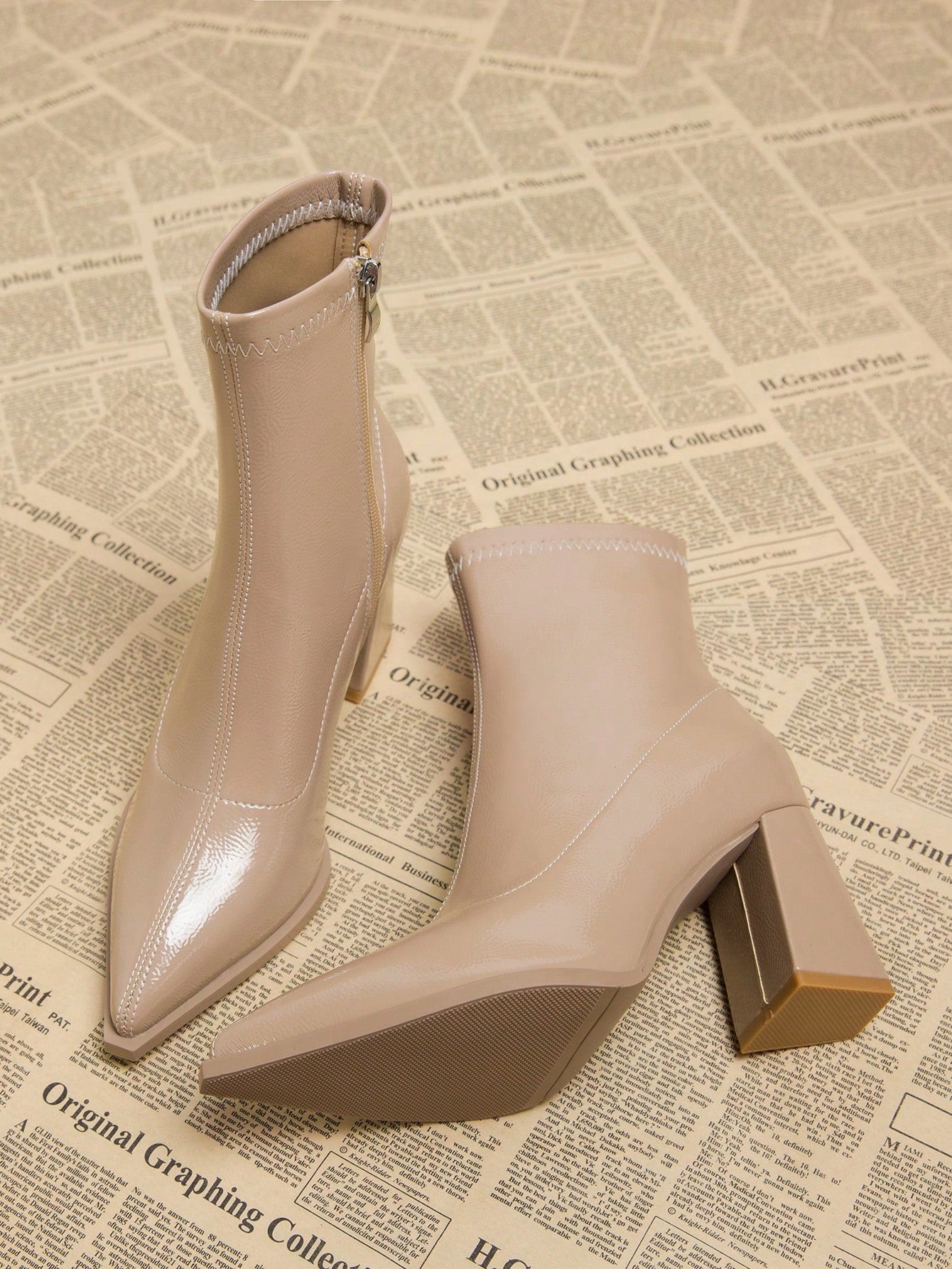 Stéphanie | Bottines en Cuir Verni Sleek