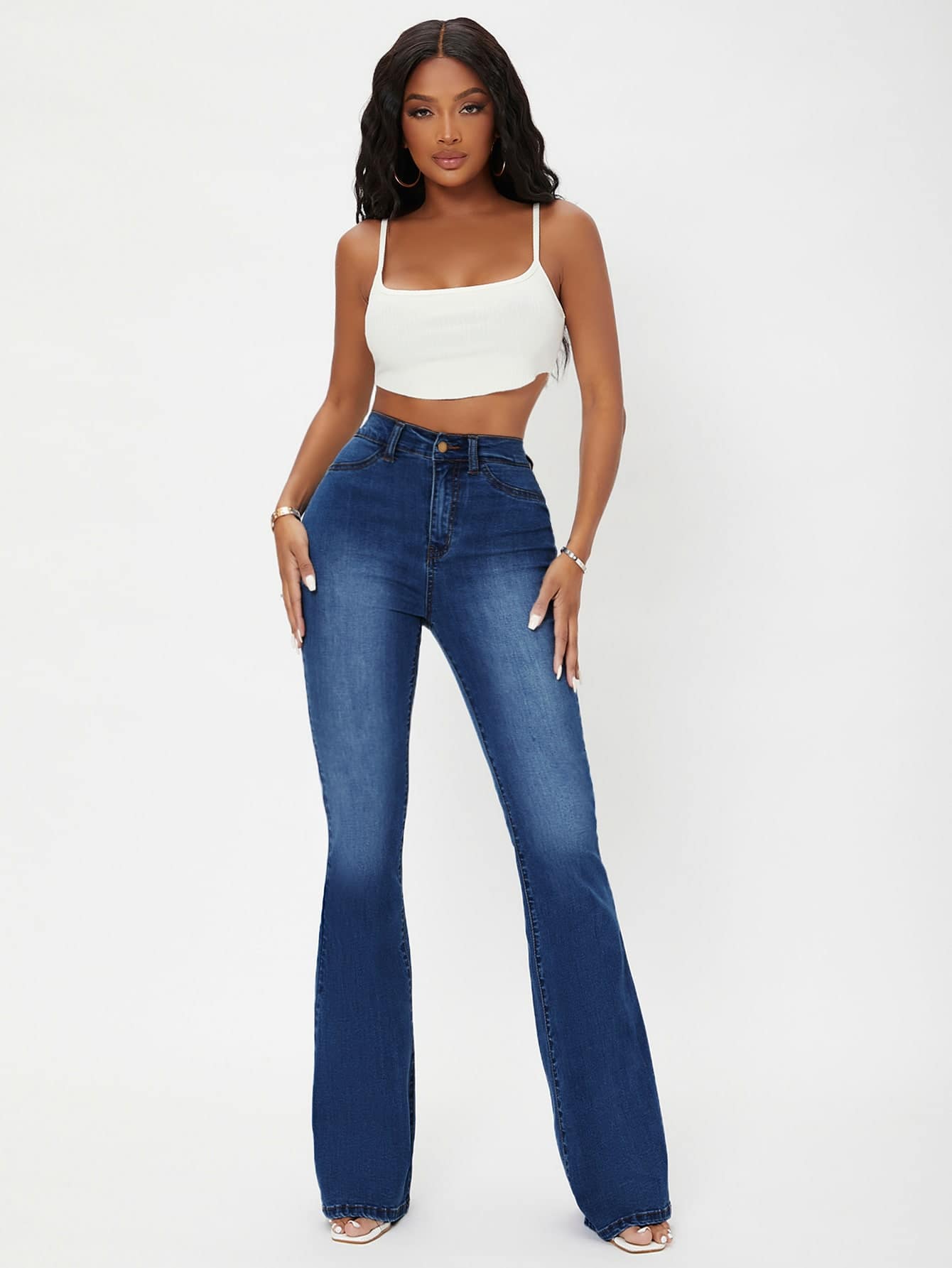 Jacinthe | Jeans Évasés Taille Haute Curvy