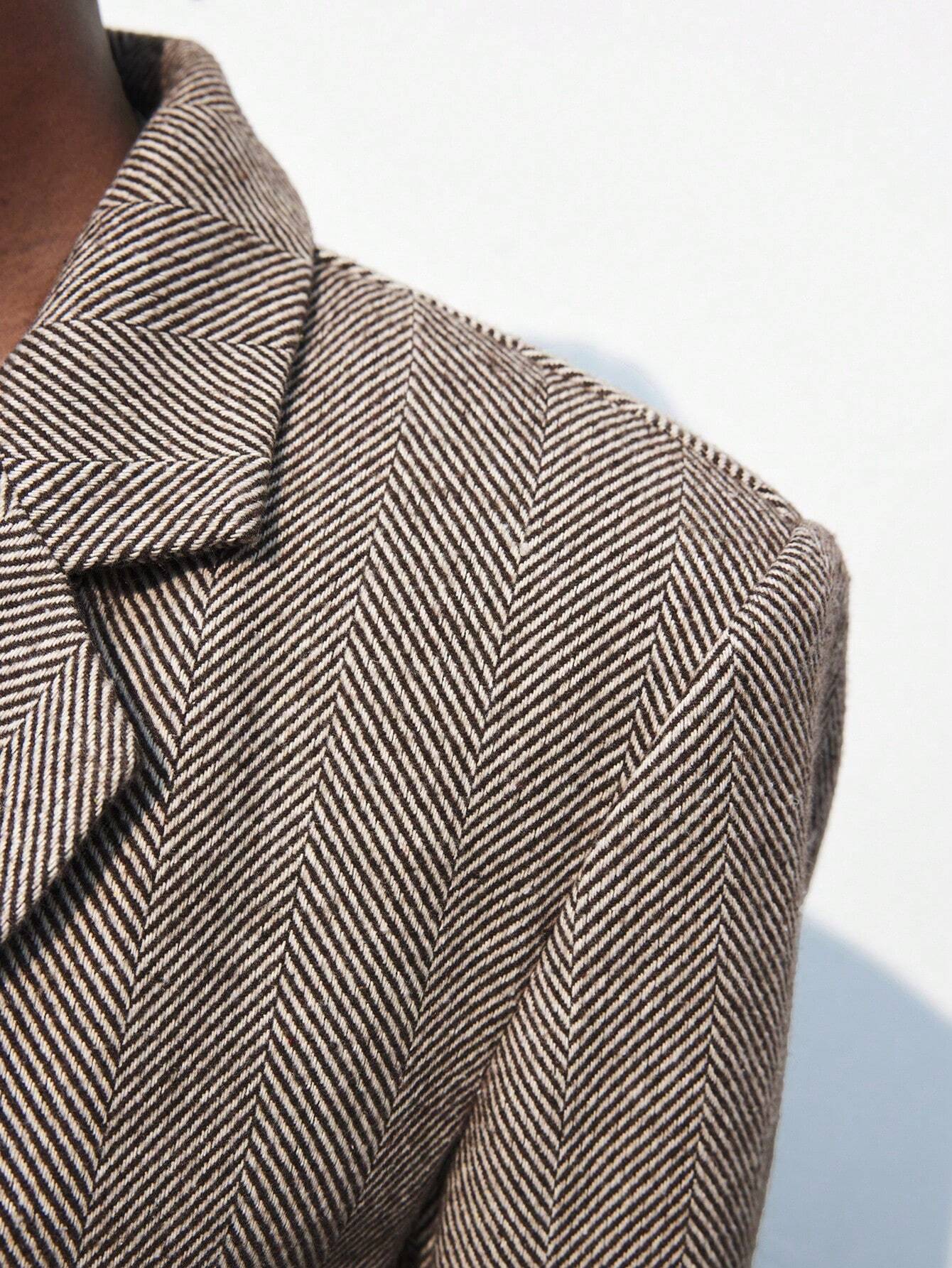 Nicole | Blazer Café Brun à Bouton Unique