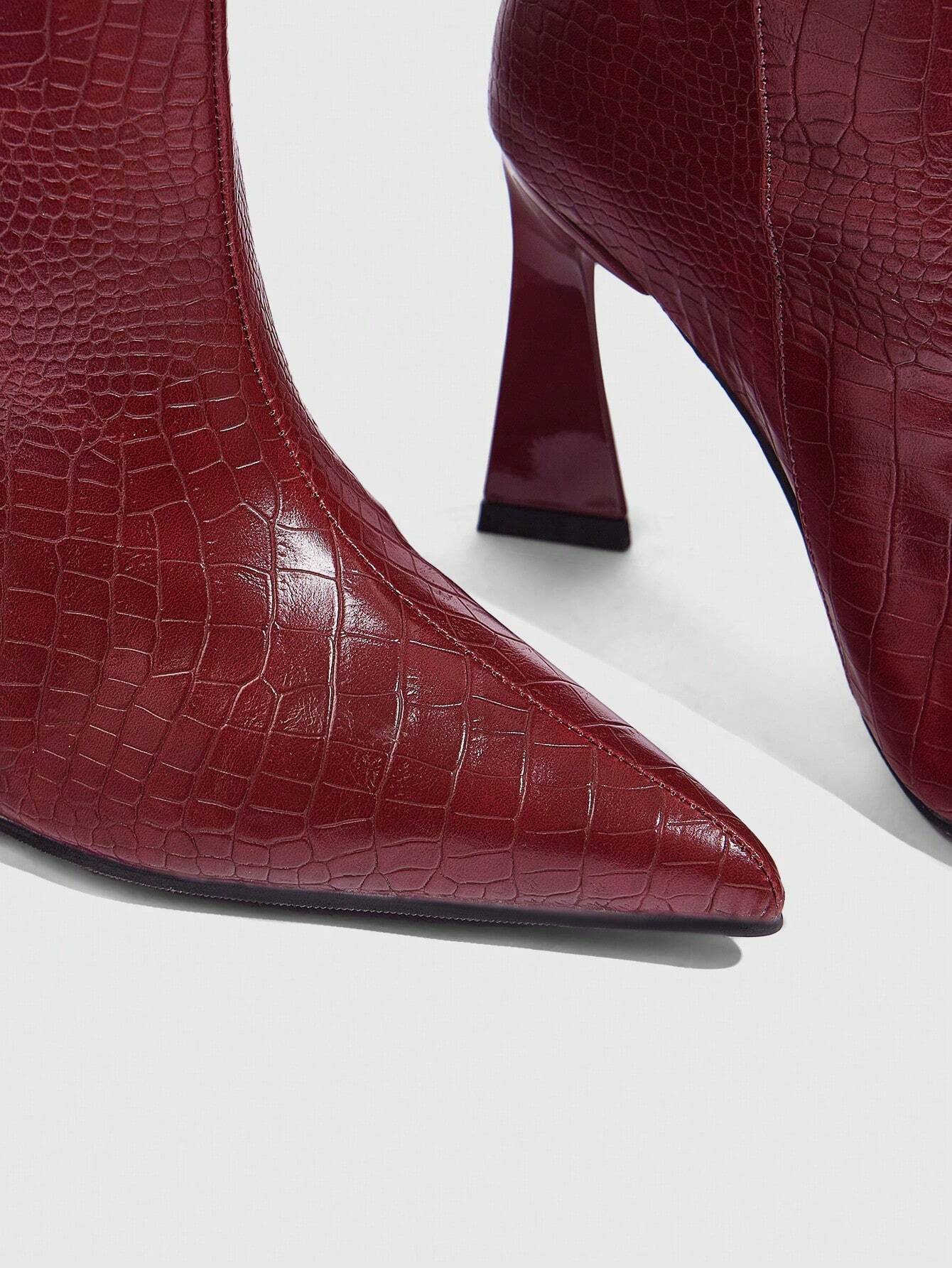 Victoria | Bottes Montantes en Cuir Croco