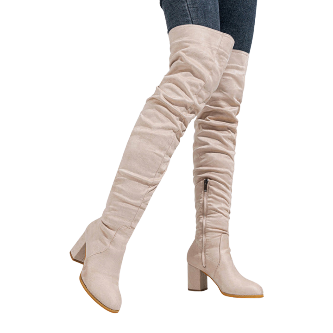 Sandrine | Bottes à Talon Bloc au-dessus du Genou