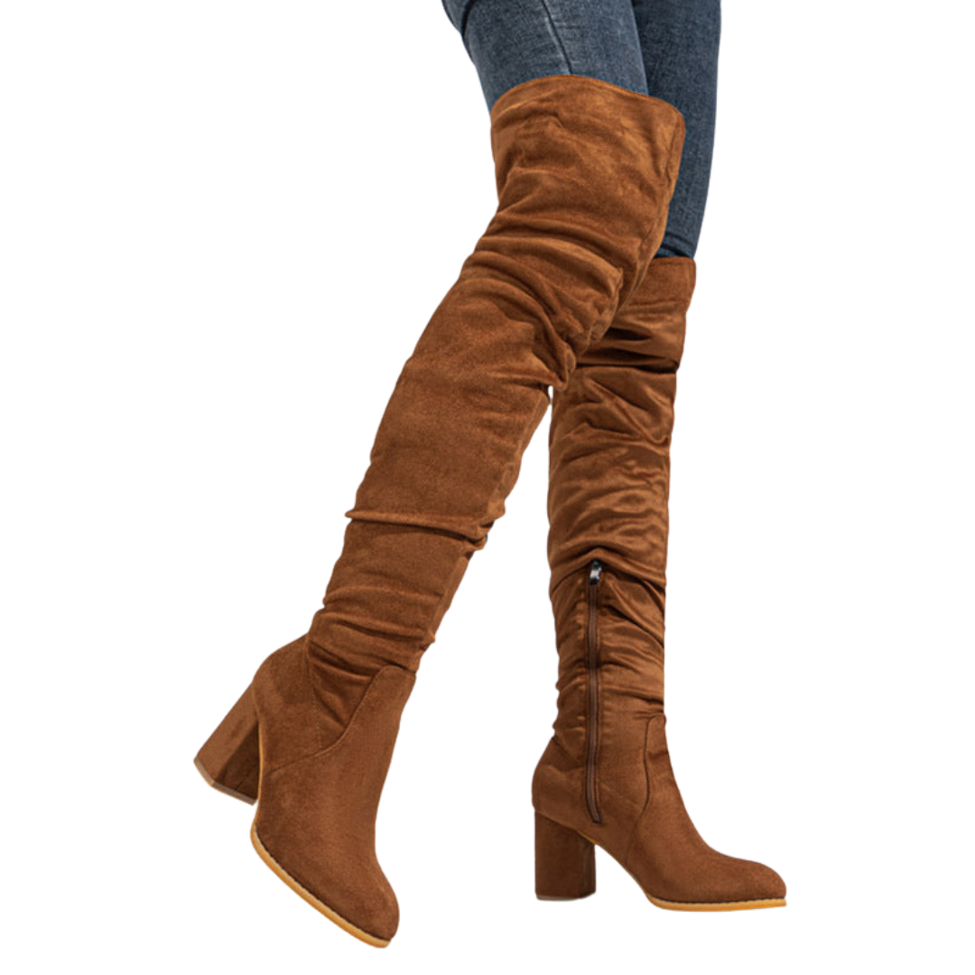 Sandrine | Bottes à Talon Bloc au-dessus du Genou