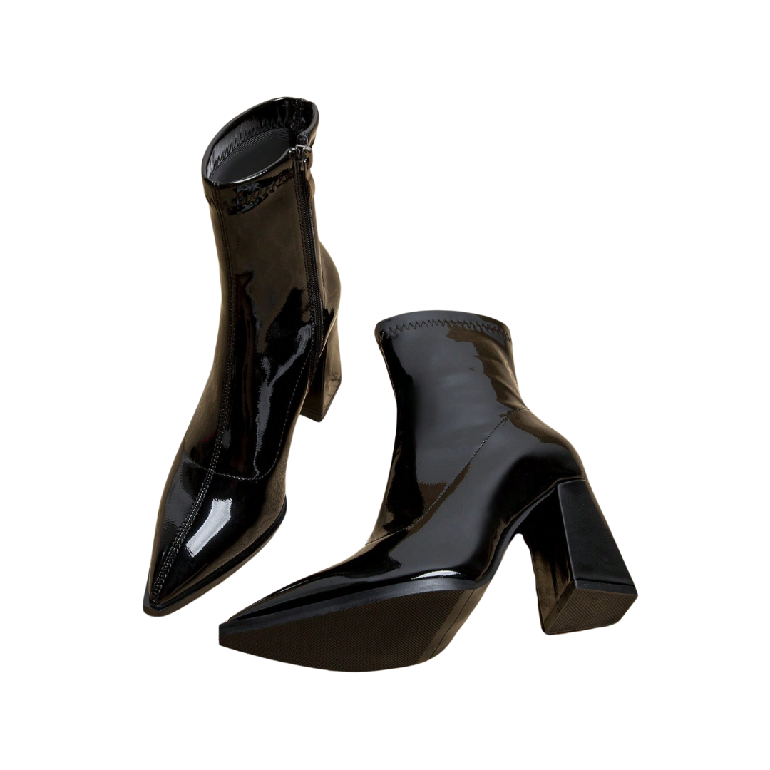 Stéphanie | Bottines en Cuir Verni Sleek
