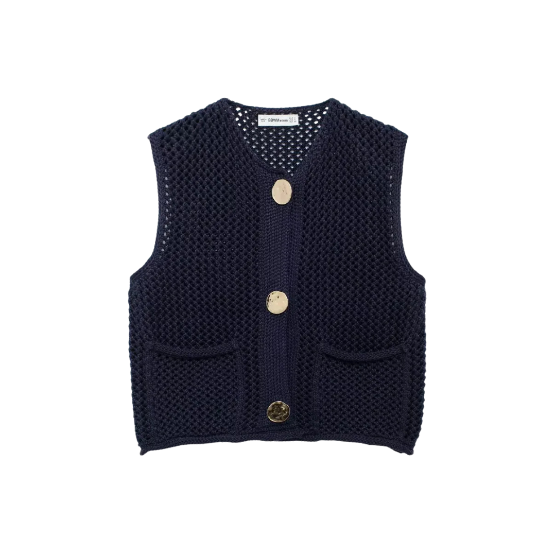 Eleanor | Le Gilet Boutonné Tricoté