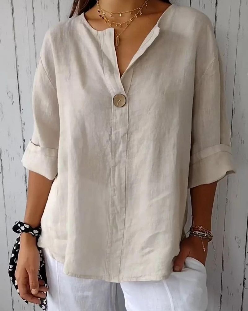 Camille™️ | Blouse en Lin Élégante