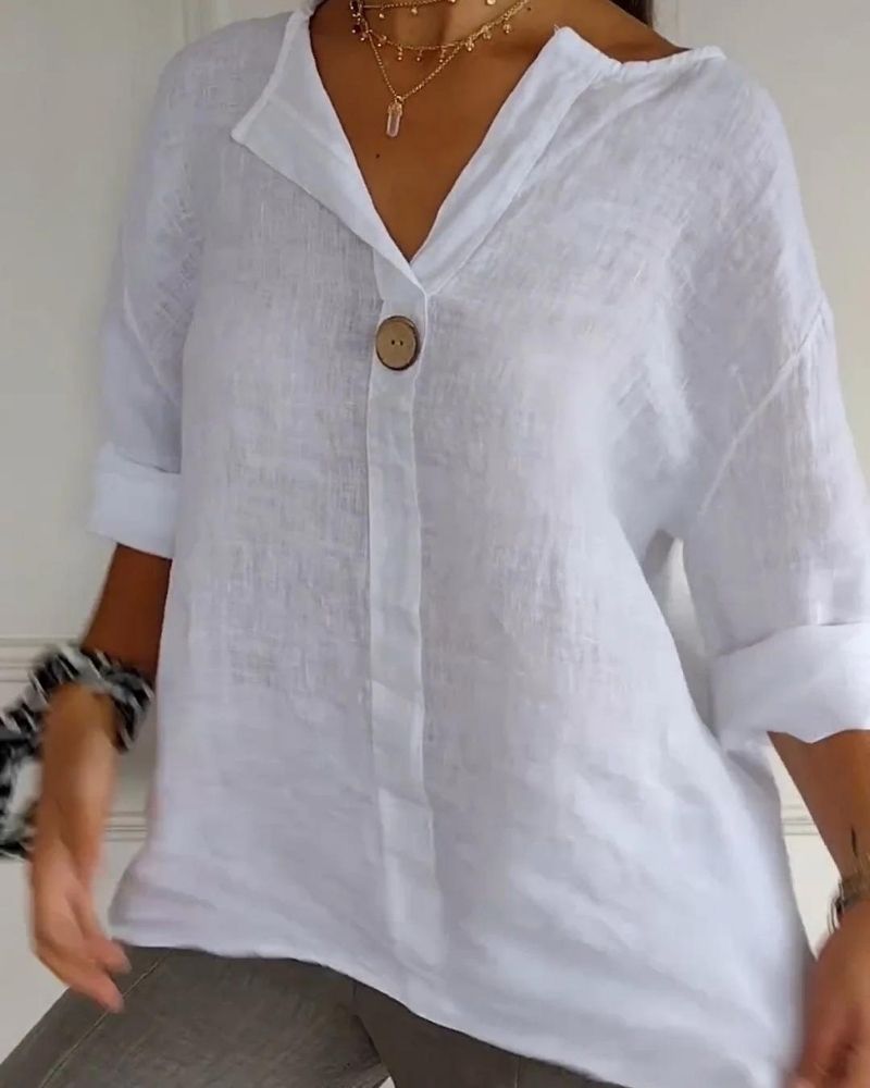 Camille™️ | Blouse en Lin Élégante